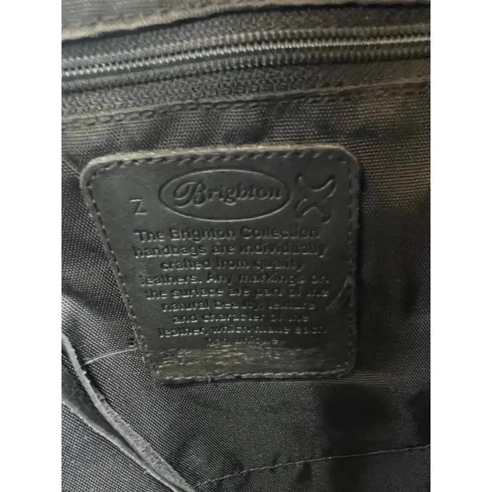 Brighton Backpack Purse Leather Two Tone Brown Black